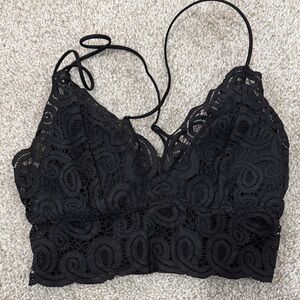 Victoria's Secret Black Lace Crop Top